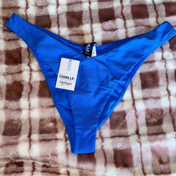NWT Swimsuits for All Royal Blue Ribbed Bikini Bottom | 1XL - Picture 1 of 3